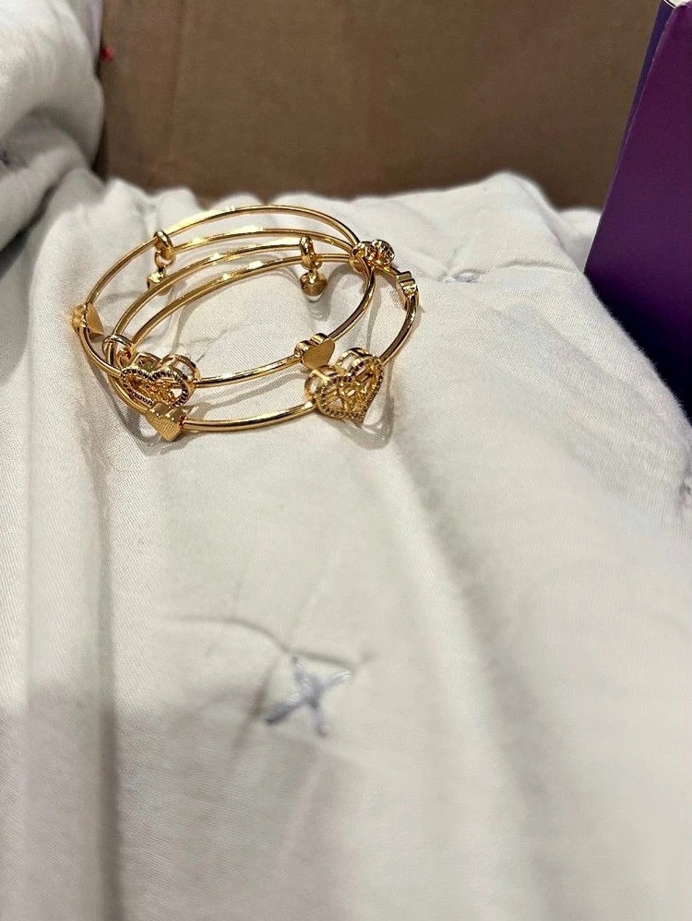 Gold-Tone Charm Bracelet Set Like New